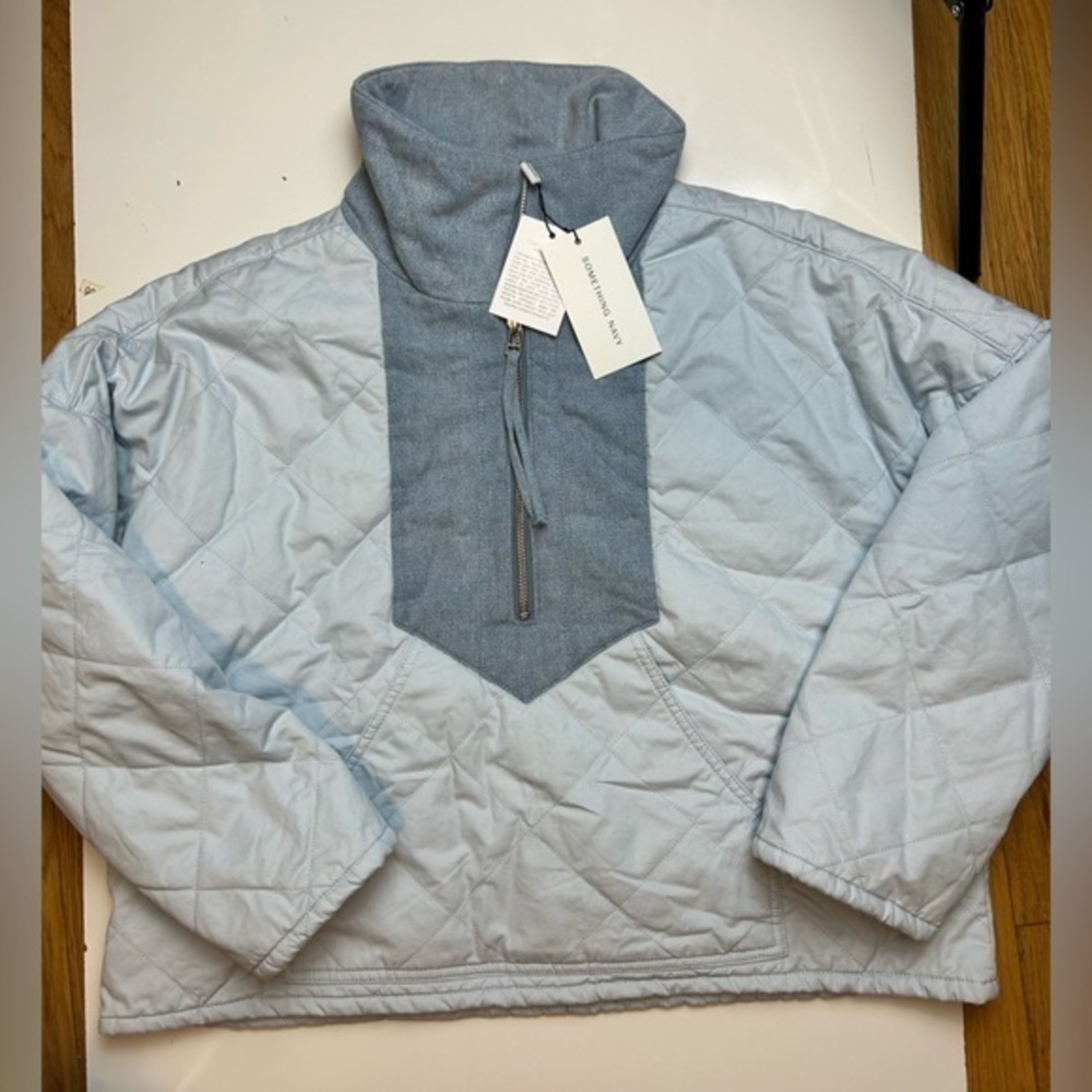 Something Navy Quilted Quarter Zip Jacket